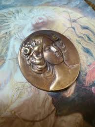 Vintage Solid BRASS Art Deco Maiden Woman Pendant Piece Old Tooled Findings Stampings 1 1/2” - REF 5951 - Etsy Israel