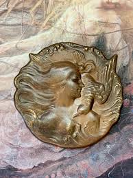 Vintage Solid Brass Goose Girl Goddess Woman Art Nouveau Detailed Piece Pendant Findings Stampings - REF 1099 - Etsy