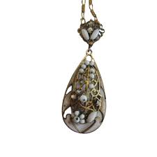 Vintage Deco Sautoir Enamel Necklace (A2429) - Etsy