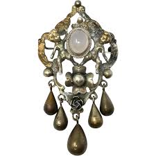 Fratelli Peruzzi 800 Silver Brooch. For Sale at Ruby Lane