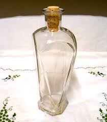 VINTAGE GLASS STORAGE BOTTLE ODD SHAPED WITH CORK 9 3/4" | eBay