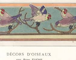 1900 Lithograph Birds Decor Peacock Feathers Art Nouveau - Etsy