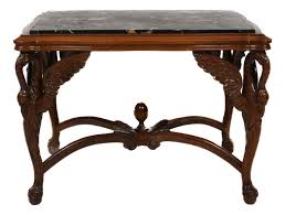 1920s Antique Walnut and Marble Top Side Table With Carved ...