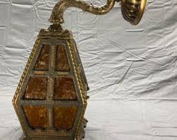 Antique Brady Lite Shade Converted to Wall Sconce Mica Iron ...