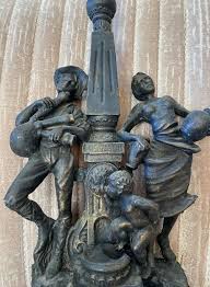 Vintage Huge Lamp Light Holder Resin Statue Figurine ...