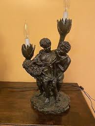 Pair of Art deco boy & girl harvest Vintage Lamps. E12 | eBay