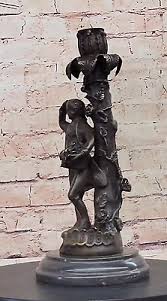 Hot Cast Bronze Candelabra Candle Holder Sculpture 19th ...