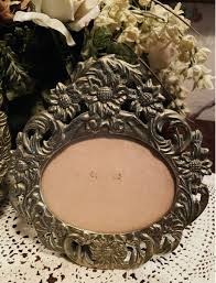 Vintage Solid Brass Oval Shape Picture Frame Set; Ornate ...