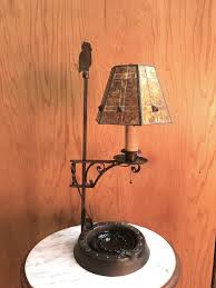 Hand-Hammered Lamp with Mica Shade For Sale at 1stDibs | lineman lamp, andowl lamp