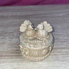 love bird trinket glass box vintage | eBay