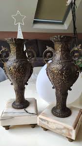 Large Pair of Candlesticks/cassolettes/amphorae Fireplace Vases/art Nouveau, Late 19th Century on Veined Marble Base. in Regulates - Etsy