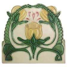 1 of the 20 Glazed Art Nouveau Relief Tiles, Maison Helman, Céramiques d'Art For Sale at 1stDibs