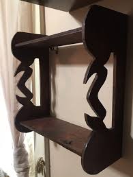 Vintage 30-40s Handcrafted Wooden Scroll Cut 2-tier Shelf ...