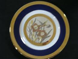 The Art of Chokin Humming Bird plate blue and gold rimmed ...