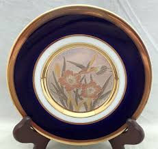 ART OF CHOKIN Collector Plate Cobalt Band 24K Gold Edged ...