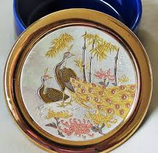 Vintage, Collectible Art of Chokin Cobalt Blue Trinket Box ...