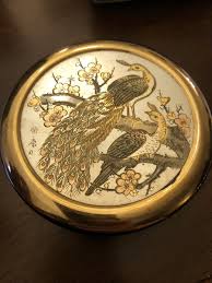 Vintage Peacock Trinket Box The Art Of Chokin 24k Gold Edged ...