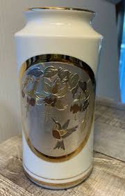 The Art Of Chokin Japanese Porcelain 24K Gold Edged Floral ...
