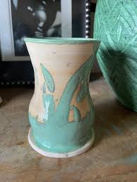 Vintage 1960s Collectible Ceramic Stoneware Teal Swirl Glazed Vase Euro Artist 6” - Etsy