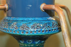 Bitossi Chandelier Italy Pottery Mid-Century Swag hanging lamp raymor londi | #455743821