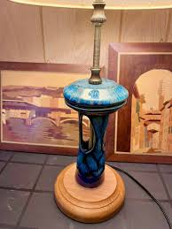 Ceramic body electric table lamp finished with Amaco glazes