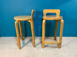 Pair of Alvar Aalto k65 High Chairs for Artek Finland at 1stDibs