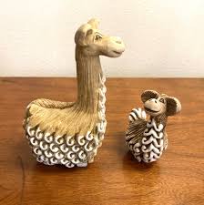 Rare Whimsical Llama Uruguayo Figurines, 1970s Mother & Baby ...