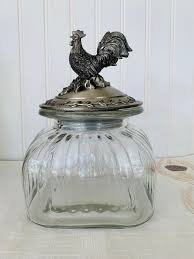 Square Ribbed Pewter Top Sealed Rooster Canister - Etsy
