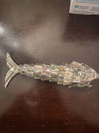 Vintage Mexican Abalone Mother Of Pearl Articulated Fish ...