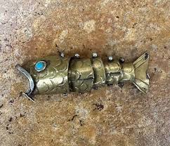 Vintage Brass & Silver Articulated Fish Bottle Opener Mexico ...