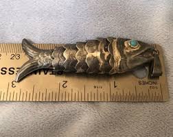 Antique Silver Articulated Accordion Fish Amulet Large ...