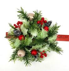 VINTAGE Christmas Wreath Candle Centerpiece Table Holly ...