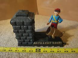 Vintage cast iron coin firing cannon, artillery coin bank. Reproduction, works! | eBay