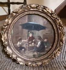 Old Artini Engraving Painting Etched 9" With 13" Ornate ...