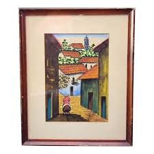 Vintage Mid Century Gouache Watercolor Signed by G ...