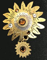 Adina Double Sun Celestical Brooch - Vintage New Old Stock ...