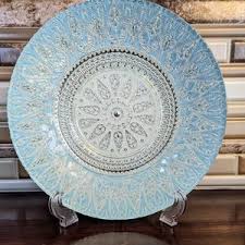 Blue Silver Decorative Bowl, Elegant Centerpiece, Home Decor ...