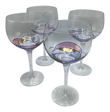 Hand Blown Romanian Cristiro Mosaic Pattern Wine Glasses ...