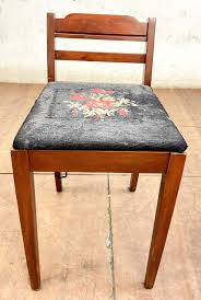 Sold at Auction: Vintage Mahogany Needlepoint Seat Sewing Chair