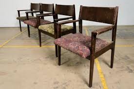Set of 4 Walnut Dining Chairs by Jens Risom - Vintage MCM Dining Chairs & Benches - Sweet Modern, Akron, OH