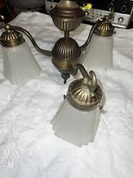 Lavery & Company Vintage 3 Light Pendent Brass & Glass ...