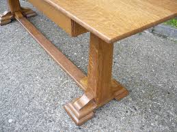 Arts And Crafts Refectory Table , Long And Narrow as342a504 - Antiques Atlas