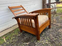 Vintage Arts and Crafts Style Oak Morris Chair and Rocker ...