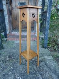 Arts & Crafts Oak Plant Stand With Yin-yang as179a1505 - Antiques Atlas