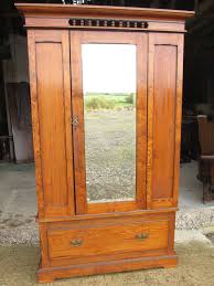 Victorian Pitch Pine Mirror Door 4 Piece Wardrobe With ...