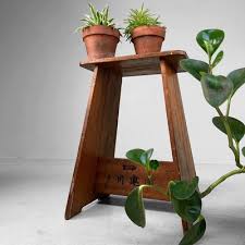 Japanese Wooden Stool with Calligraphy, 1960s for sale at Pamono