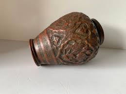 Antique Middle Eastern Copper Chased Engraved Vase - Etsy