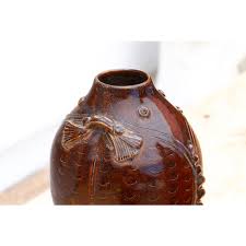 Mid-Century Glazed Fish Shape Vase | Chairish