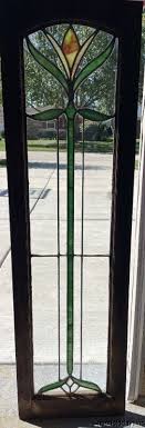 1 Antique Stained Leaded Glass Cabinet Door / Window Circa ...