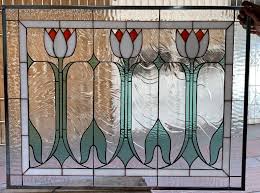 English Tulip Stained Glass Panel, Window, Hangings ...
